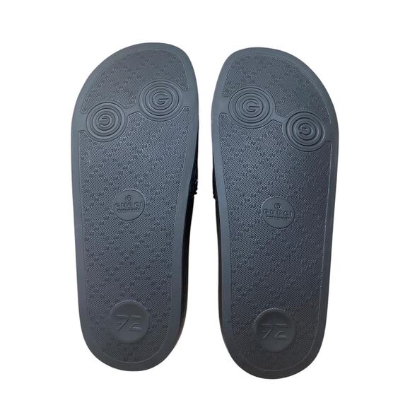 Gucci Womens Rubber Black Cut Out GG Pool Slide Sandals 8 38 - Picture 4 of 6